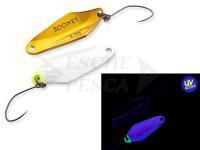 Cucchiaino ondulante trota Nories Masukuroto Rooney 1.8g - #097 (White Chart / Gold)
