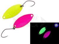 Cucchiaino ondulante trota Nories Masukuroto Tulle 1.4g 24mm - #002 (Fluo- Yellow / Pink)