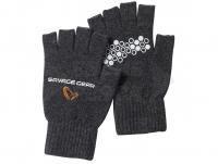 Guanti Savage Gear Knitted Half Finger Glove Dark Grey Melange - XL
