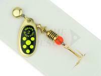 Cucchiaino rotante Mepps Black Fury Gold / Chart dots - #00 | 1.50g