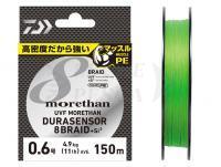 Trecciato Daiwa UVF Morethan Dura Sensor X8 + Si2 Lime Green 150m #1.5